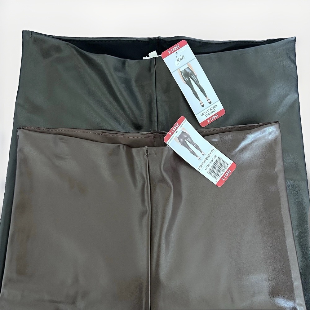 Lot Of 2 NWT Joie Black And Brown Faux Leather Legging High Rise XL